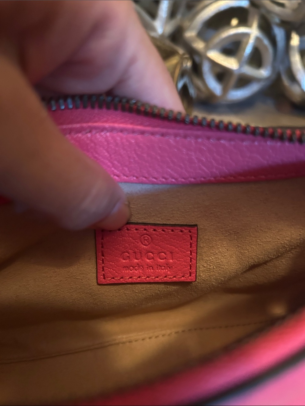 Gucci Aphrodite mini pink leather bag - Picture 10 of 16